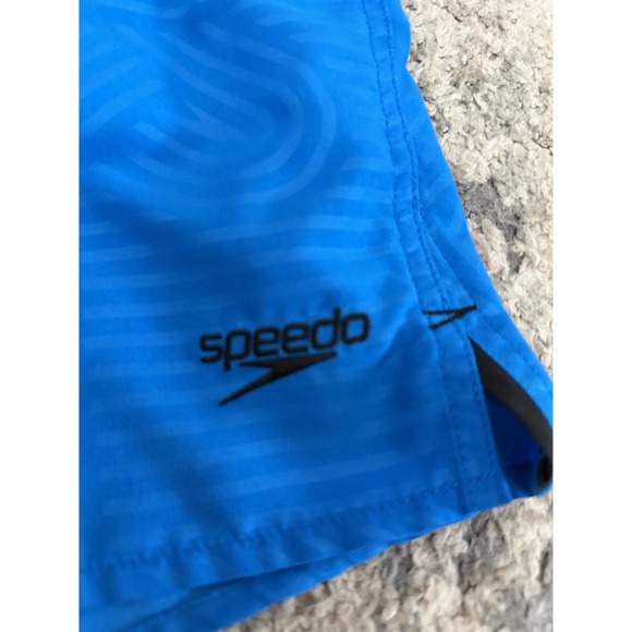 Speedo Swim Trunks Men's Size M  Blue Drawstring Elastic Waist Mesh Lined - Picture 5 of 7